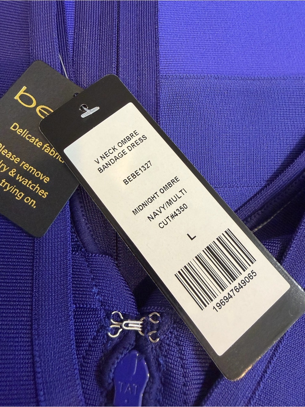 Bebe Blue Panel Bandage Dress - Picture 4 of 5